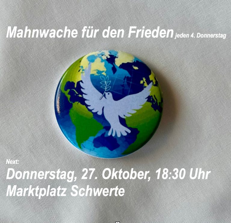 Mahnwachen für den Frieden am 27. Oktober