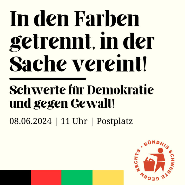 In den Farben getrennt, in der Sache vereint – Demo am 8. Juni