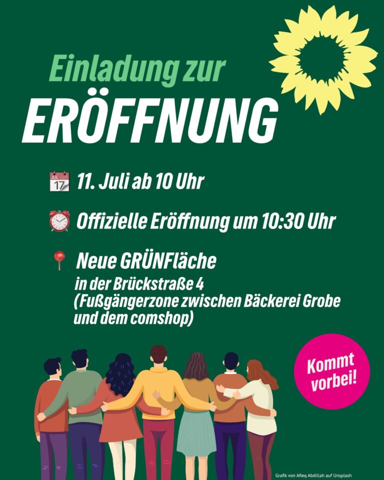Einladung: Eröffnung der neuen GRÜNFLäche